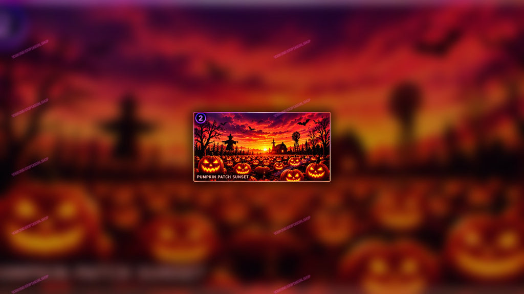 Sunset at the Pumpkin Patch – Digital Wallpaper