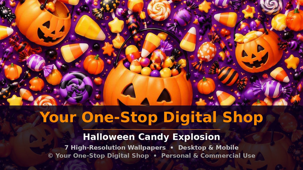 Halloween Candy Explosion - Digital Wallpaper & Wall Art