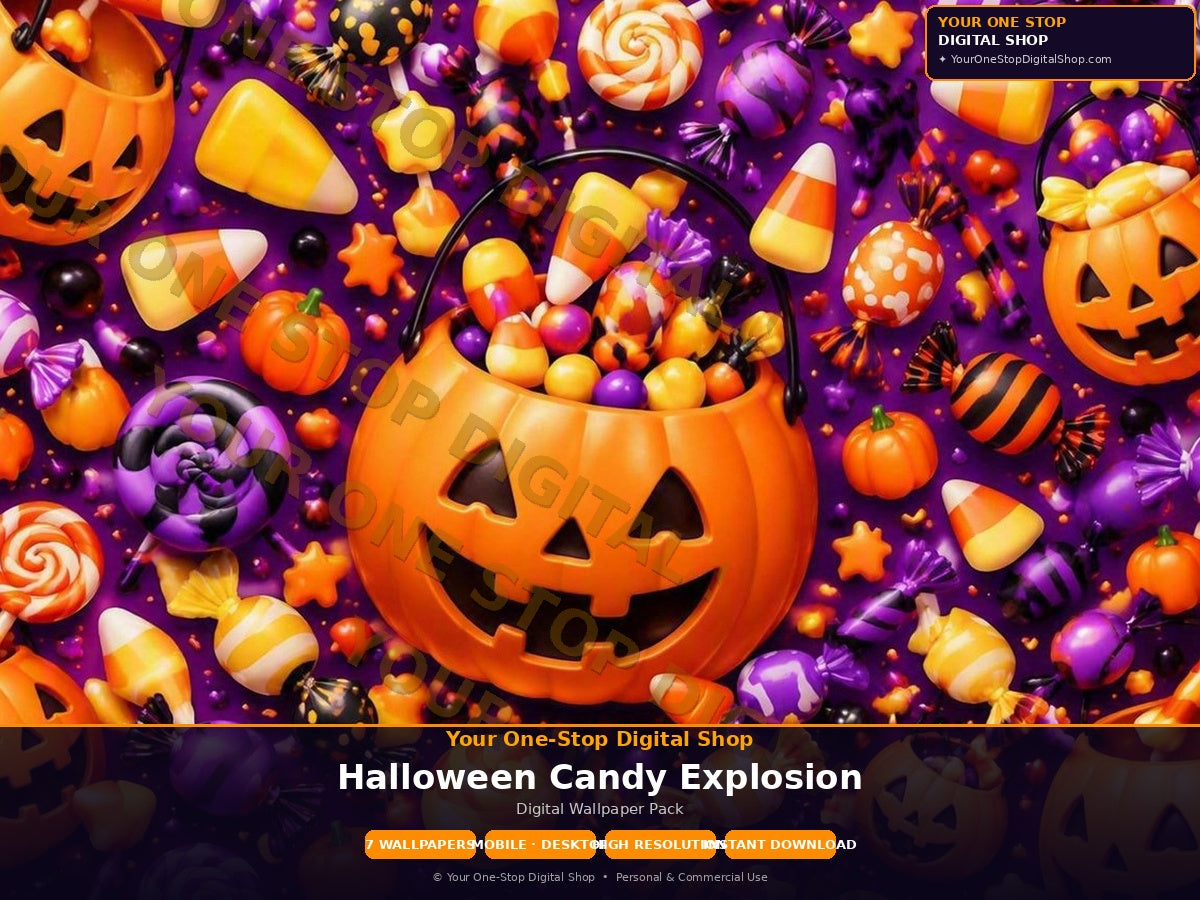 Super Candy & Candy Corn Explosions – 2 Halloween Wallpaper Templates