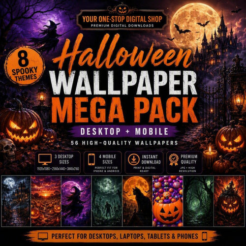 Halloween Candy Explosion - Digital Wallpaper & Wall Art