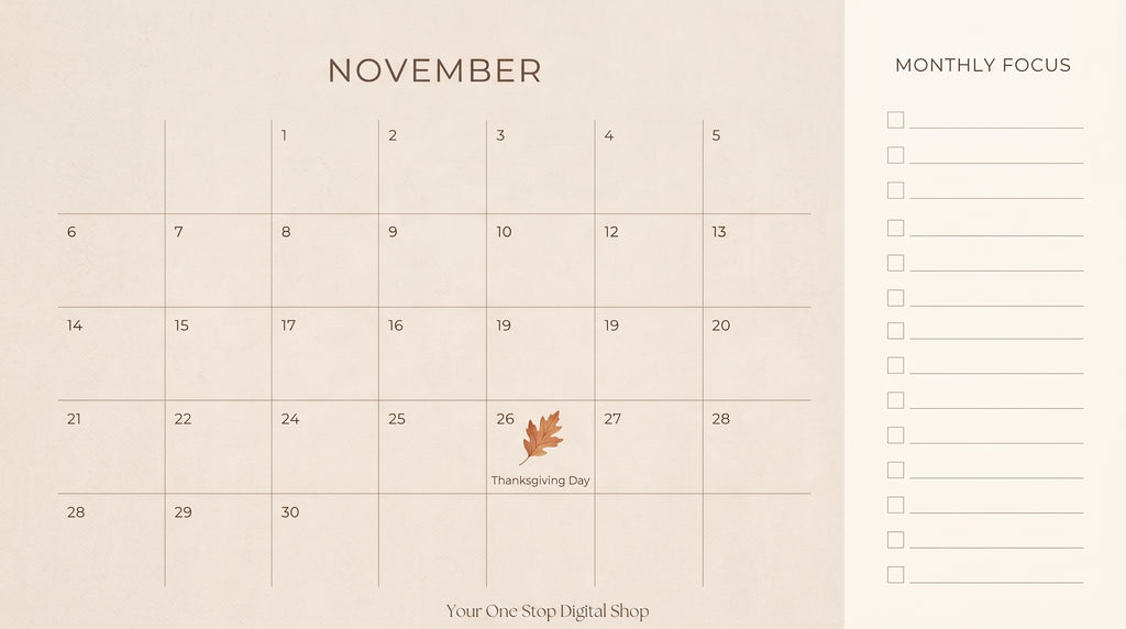October–November 2026 Printable Calendar & Planner Sheets
