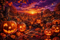 Pumpkin Glow - Halloween Digital Wallpaper Download