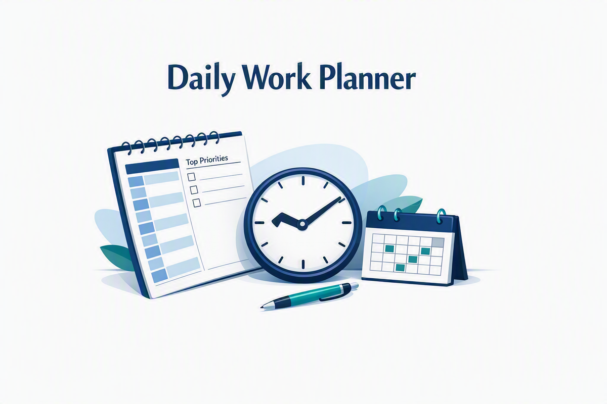 Office Template Pack - Daily Work Planner Template – Your One Stop Digital Shop